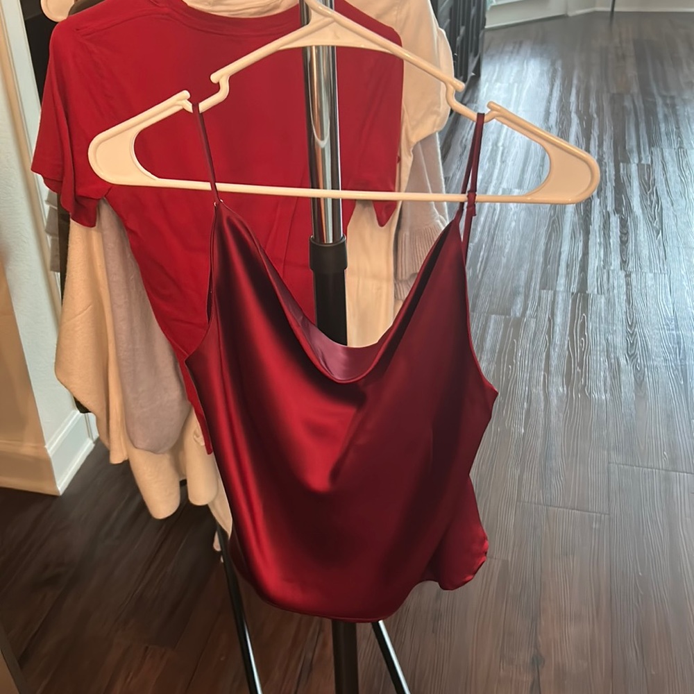Showpo Wine Satin All The Same Top